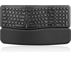 Perixx Periboard-636 Draadloos Ergonomisch Gesplitst Toetsenbord - 2.4Ghz - Golfvormig - Stille toetsen - Afneembare polssteun - QWERTY/US