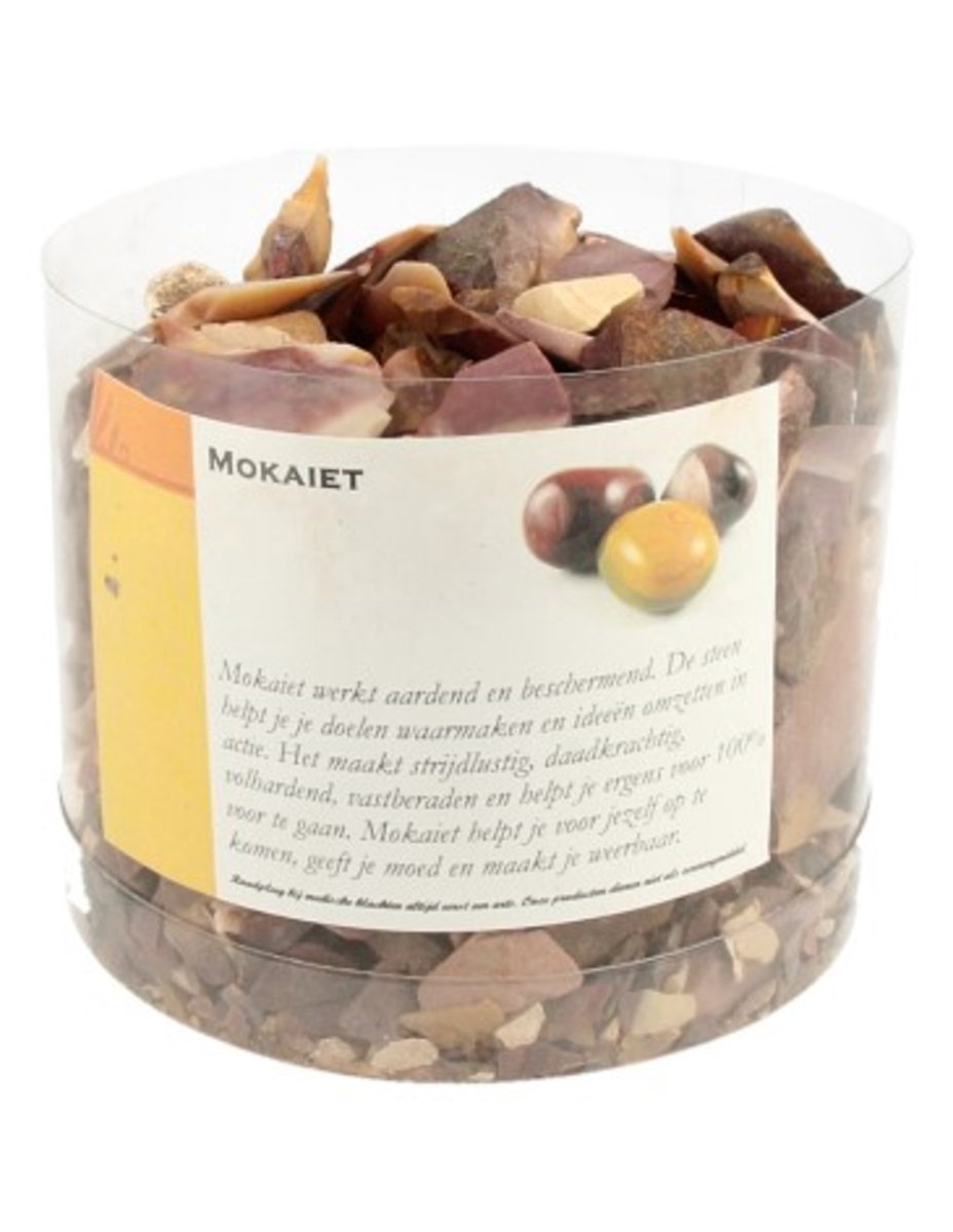 Ruben Robijn Mokaiet decostenen ruw in koker 700 gr. Bonte kleuren