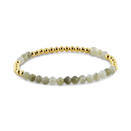 Bracelet en acier avec Perles CO88 Collection 8CB-91056 - Femme - Doré - 4 mm - Labradorite - 17 cm - Vert