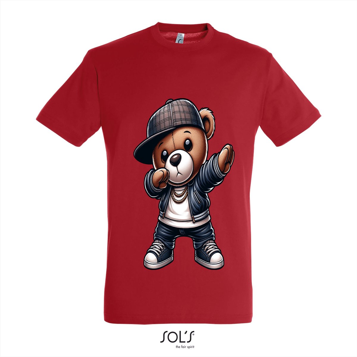 T-Shirt 1-195 Dapping Teddy - Rood, 4xL