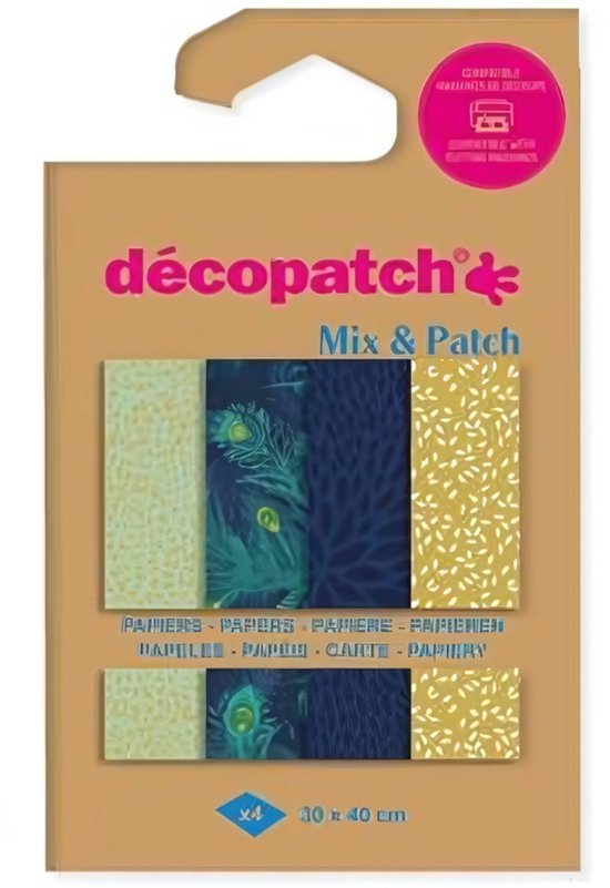 Papier Décopatch Mix & Patch Paon Doré