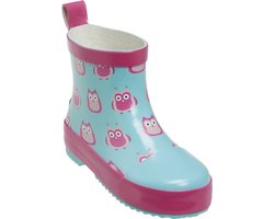 Playshoes bottes de pluie semi-hautes aqua bleu hibou
