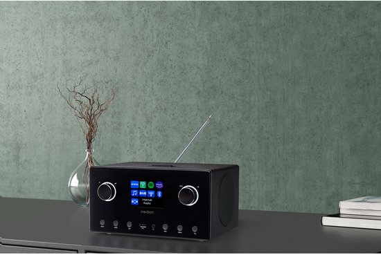 MEDION P85444 2.1 Internetradio Met Subwoofer – DAB+, FM, Spotify Connect, Bluetooth, 25.000+ Zenders, Wekker, Titanium Design, Compleet Audio-systeem