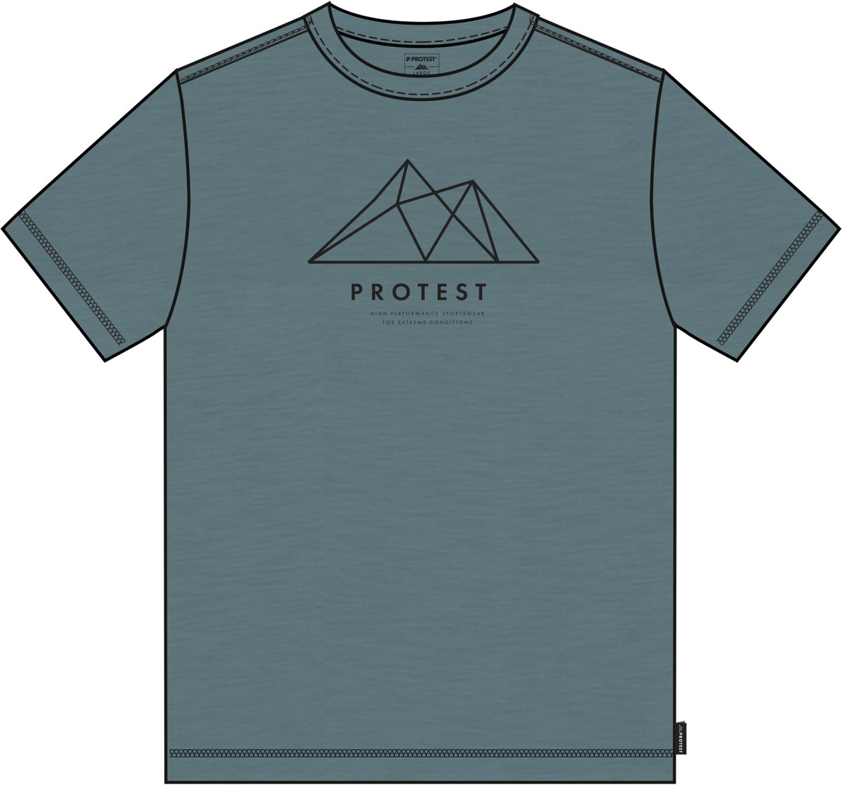 Protest Prtoliver – T shirt Heren – Korte mouwen – Ronde hals Groen