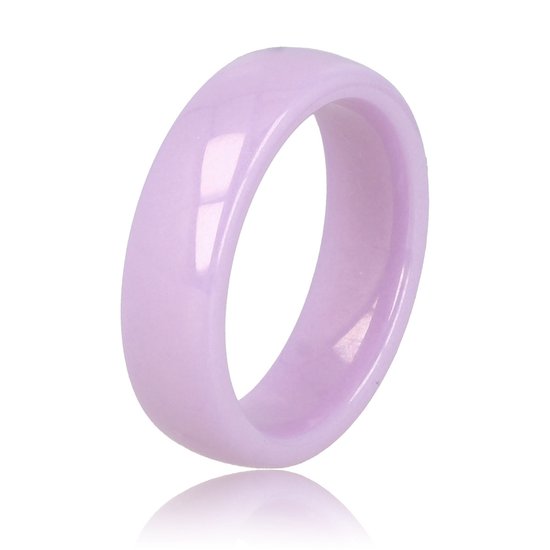 Bague en céramique incassable My Bendel violette 6 mm - Belle bague large et durable - Se porte merveilleusement bien et est incassable - Avec un emballage cadeau de luxe