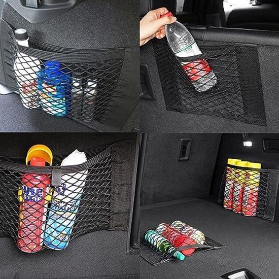 CHENBOOW Bagagenet voor de auto, 2 stuks bagagenet voor fiets, 30 x 30 cm, fietsnet, motorhelmnet, elastisch opbergnet met elastiek, motornet, nettas voor elektrische scooters en fietsen