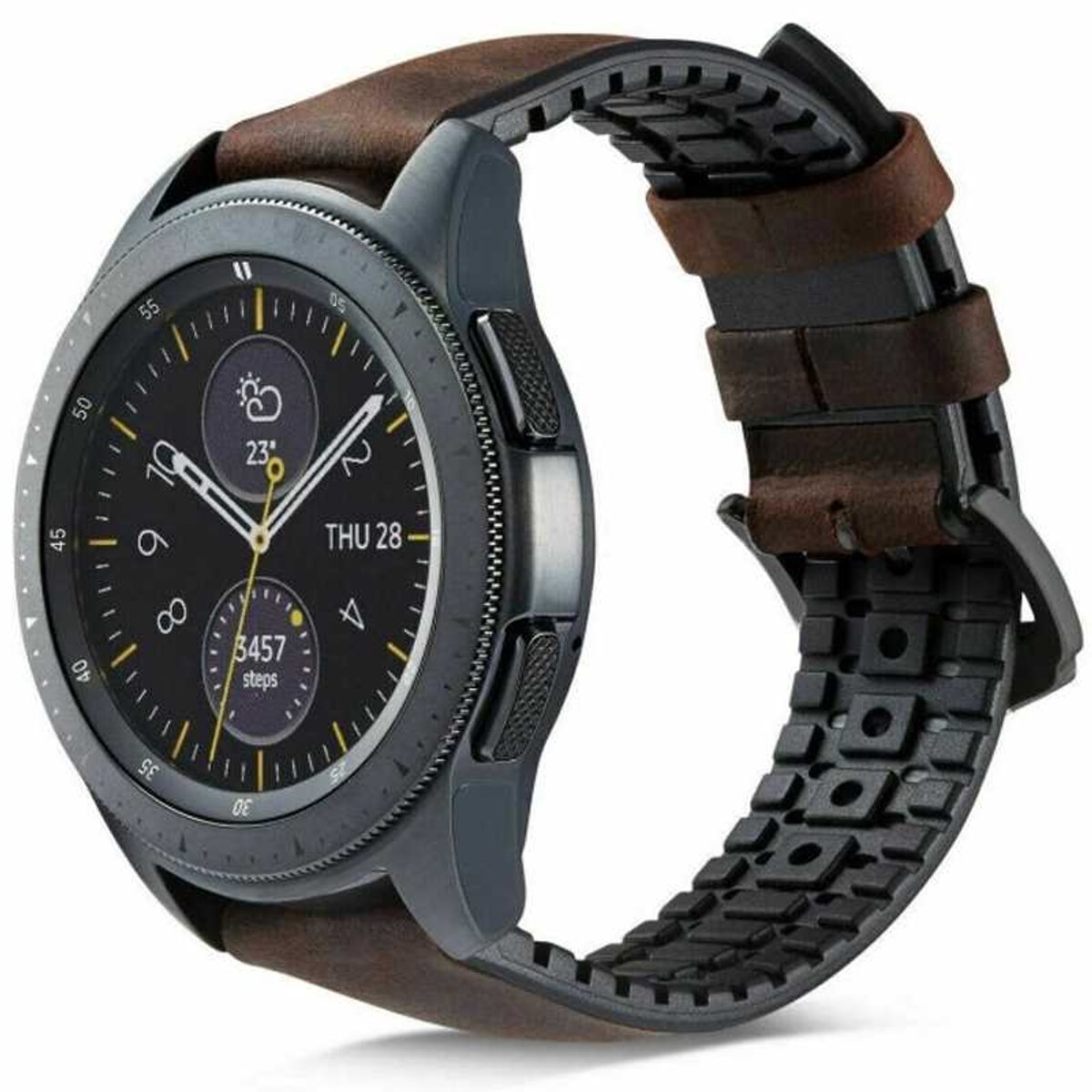 Spacecase Horlogeband 22 Mm Groot Donkerbruin Leer