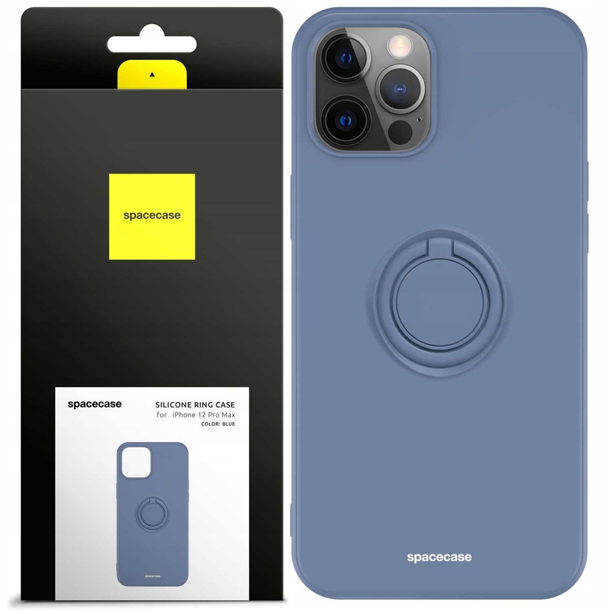 Spacecase Siliconen Ringcase Voor Iphone 12 Pro Max Blauwe Case Cover
