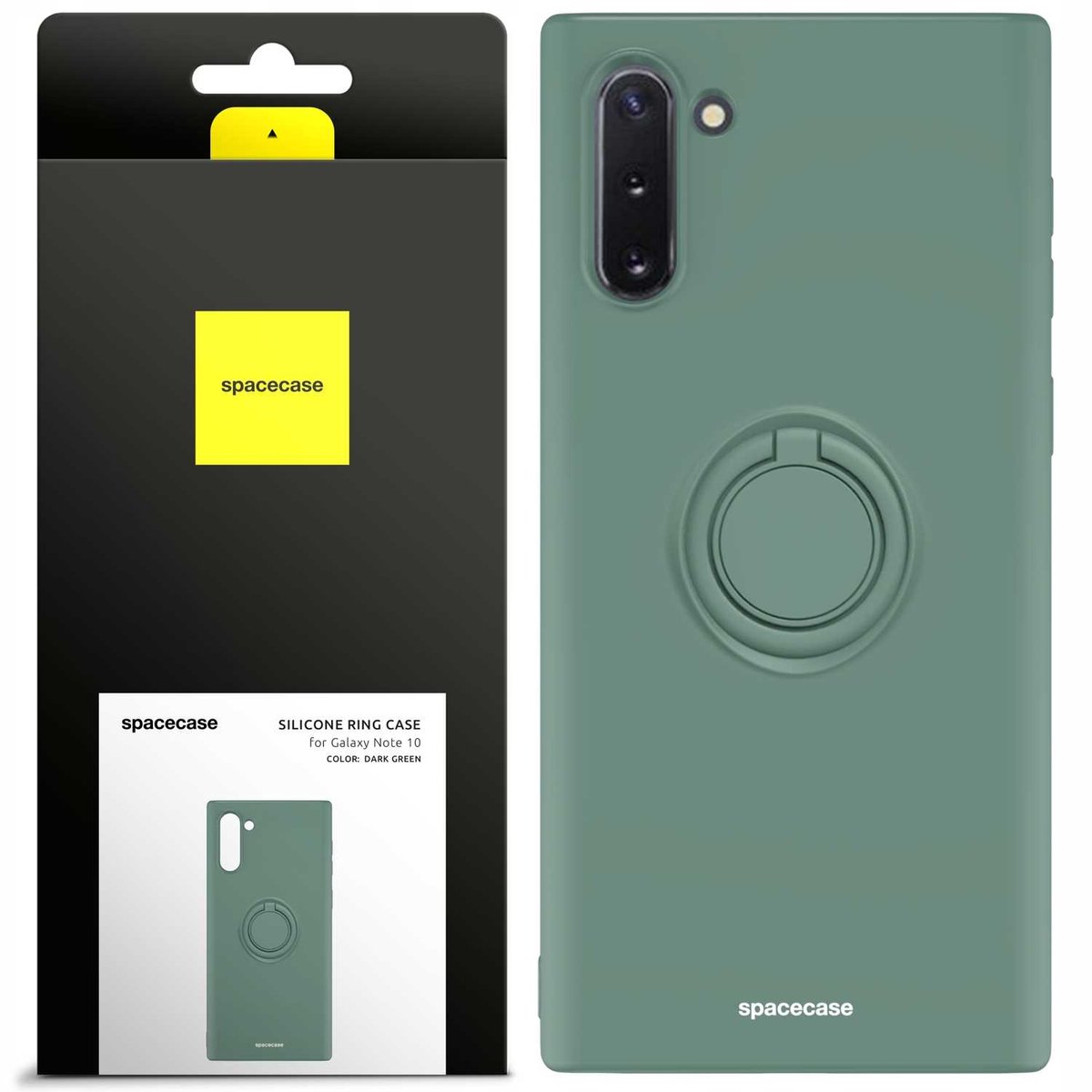Spacecase Siliconen Case Ring Voor Samsung Galaxy Note 10 Donkergroen