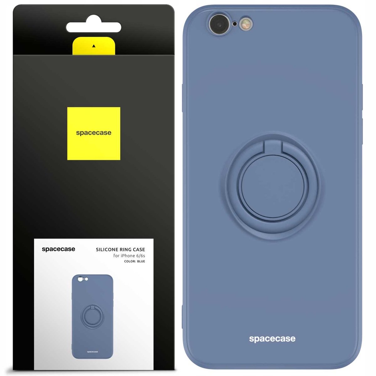 Spacecase Siliconen Case Ring Voor Iphone 6 6S Blauw