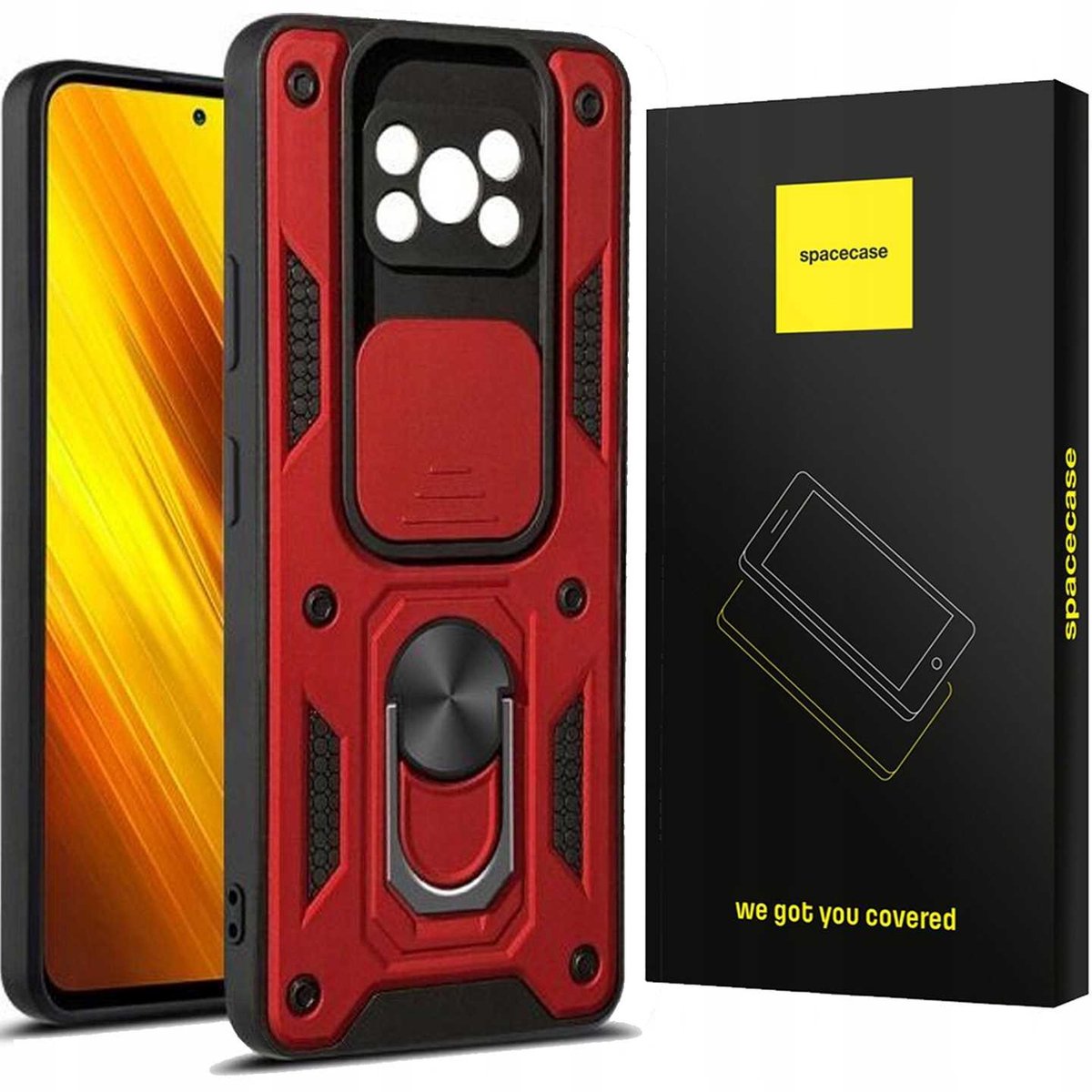 Spacecase Case Cover Voor Poco X3 Pro Rood