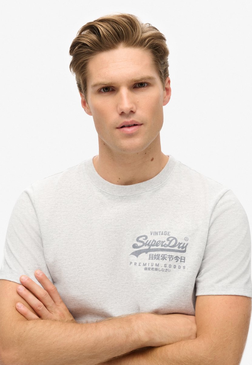 Superdry Classic Vintage Logo Heritage T-shirt Met Korte Mouwen XL Man Grijs