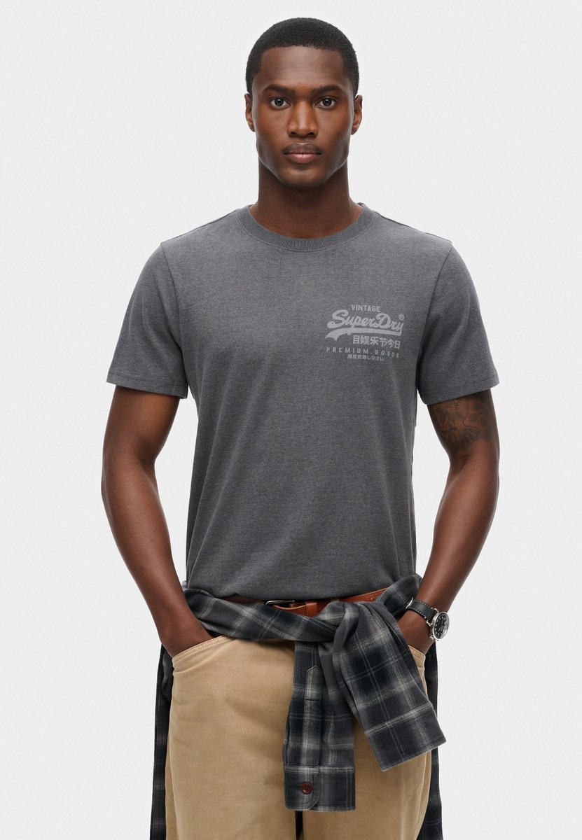 Superdry Heritage T-shirt met Vintage-logo op de borst Heren T-shirts Grijs