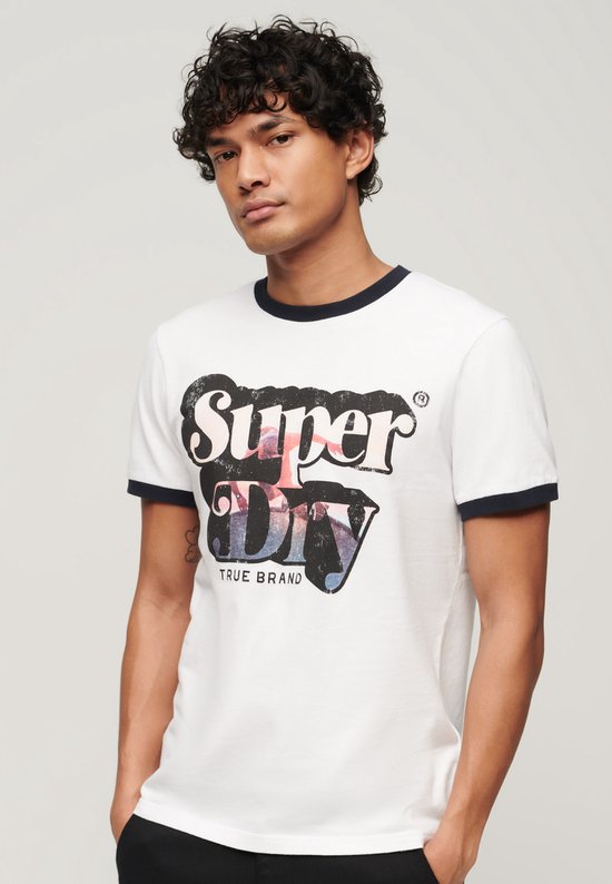 Superdry T-shirt à manches courtes avec logo photographique Wit 3XL Homme