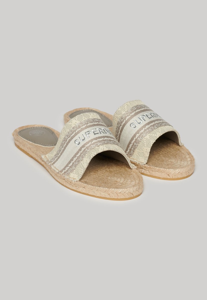 Superdry Canvas Espadrille Overlay slippers Dames Slippers Grijs