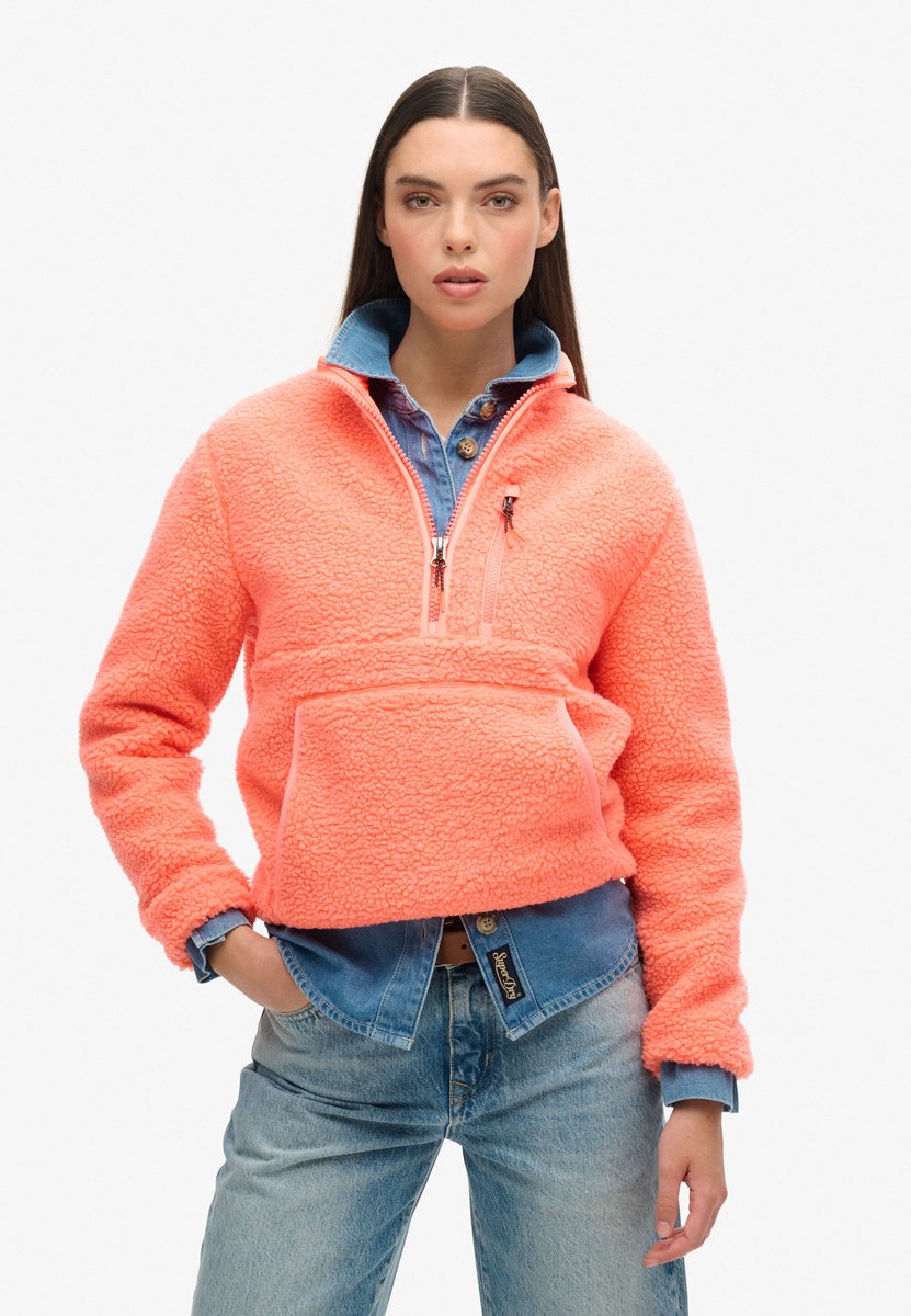 Superdry Outdoor Half Zip Fleece Sweater Dames 3XL Roze