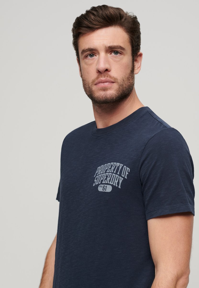 Superdry Athletic College T-shirt met print Heren T-shirts Marineblauw