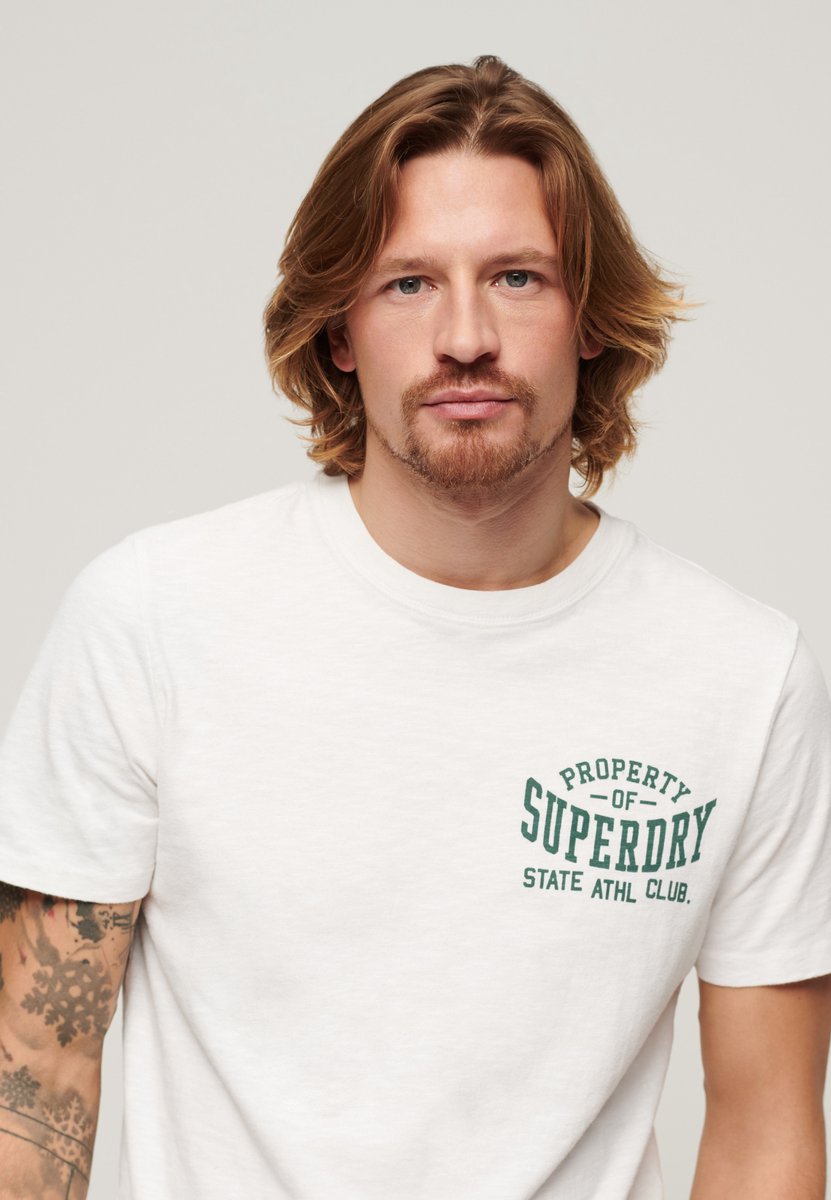 Superdry Athletic College T-shirt met print Heren T-shirts Optic Slub