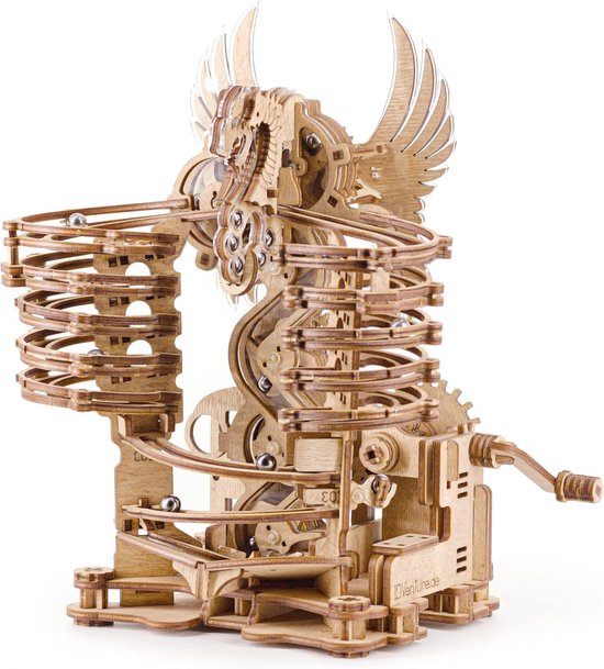 Houten Draak Knikkerbaan Bouwpakket - Creatieve 3D Puzzel voor Jongeren en Volwassenen - Mechanische Kogelbaan om Zelf te Bouwen