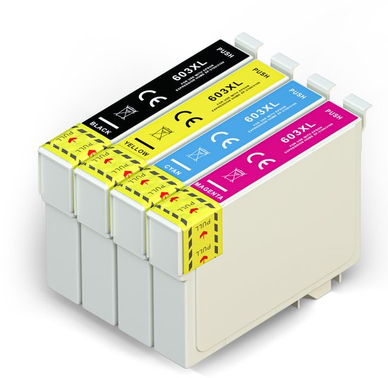 Encre Boxstuff adaptée à Epson 603XL - Multipack 4 Cartouches d'encre adaptées à Epson Expression Home XP-2105 XP-3100 XP-3105 XP-4100 XP-4105 Workforce WF-2830DWF WF-2835DWF