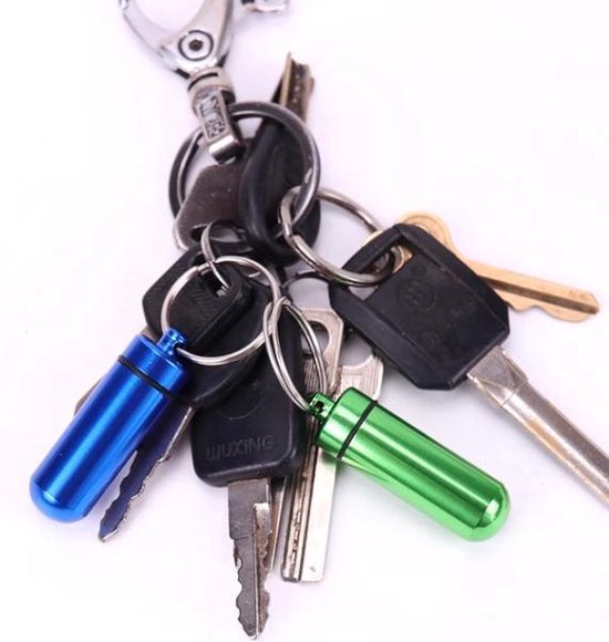 Waterdichte Sleutelhanger - Medicatie Pillenkoker - Medicijnkoker - Waterproof Pill Case - Zakformaat - Grijs