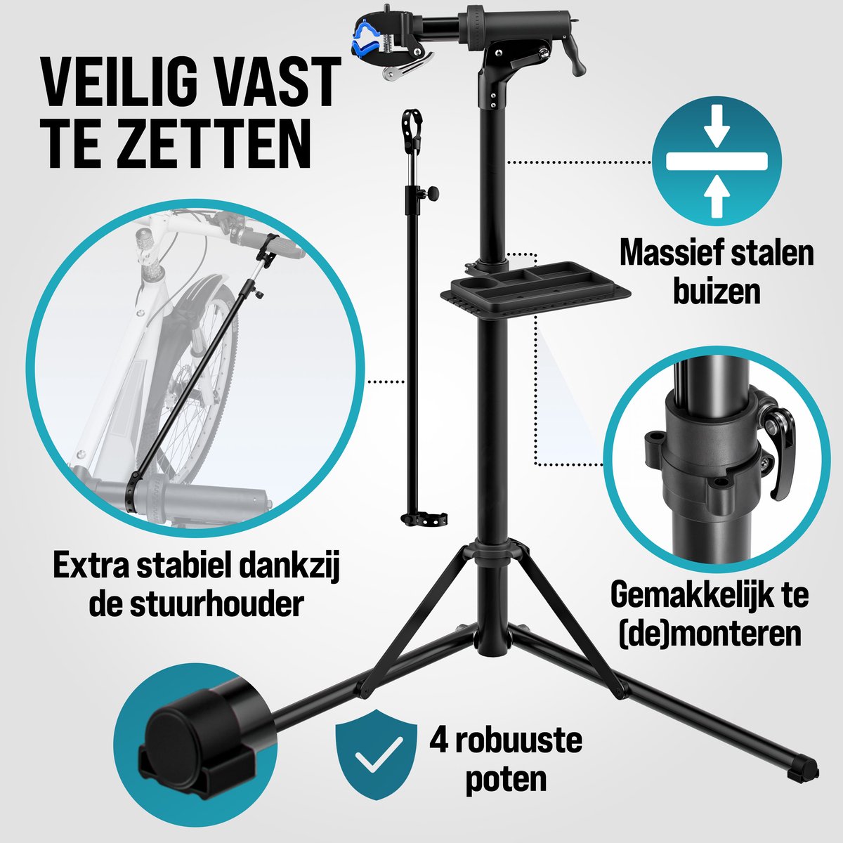 MONZANA® Fahrradmontageständer 50 kg mit Drehmomentschlüssel - Fahrrad