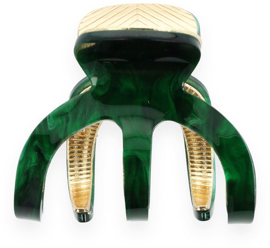 Groene klauw met gouden details en een gestreept patroon op de bovenkant.