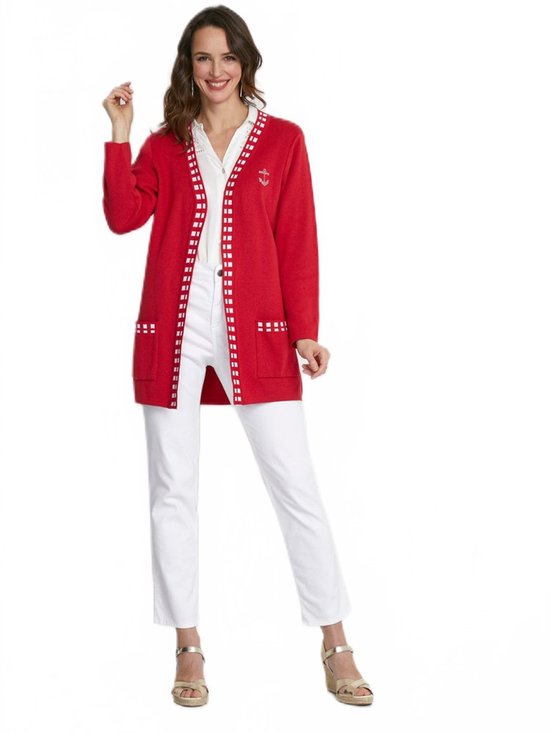 Long cardigan en coton tricoté