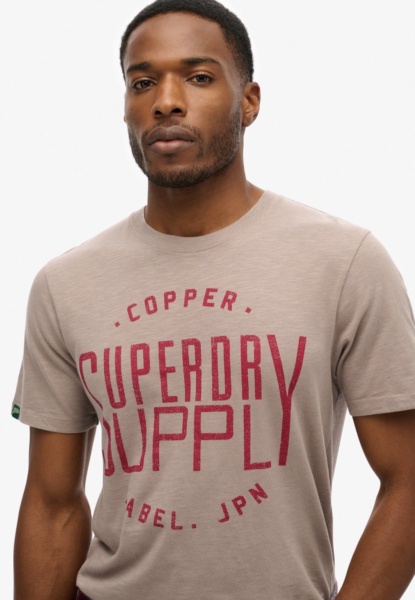 Superdry Copper Label Workwear T-shirt Heren T-shirts Beige