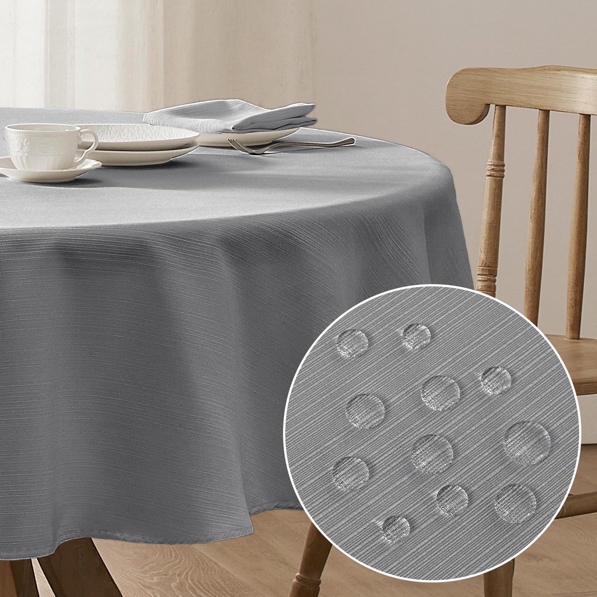 My Ninki ® Tafelkleed met Elegante Linnenstructuur, Waterafstotend en Onderhoudsvriendelijk voor Diverse Gelegenheden