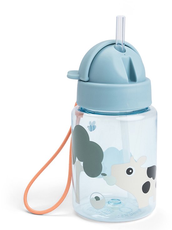 Done By Deer Drinkfles Met Rietje - Tiny Farm - Blue van Done by Deer — afbeelding 4