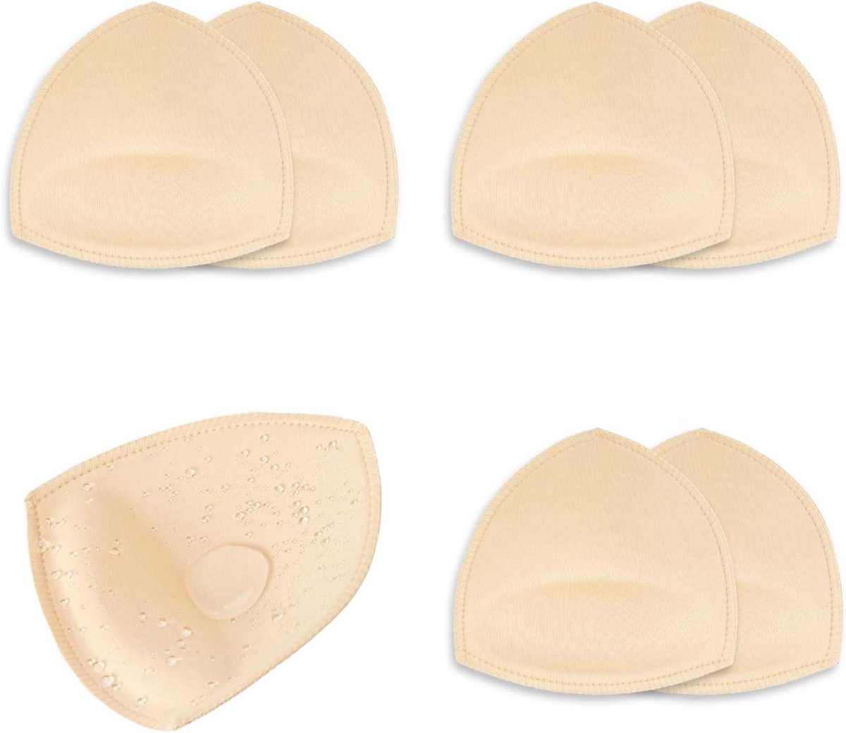 3 paar waterdichte badpak-beha-inzetstukken uitneembare badpakinlegzolen - Eenheidsmaat- Beha-pads anti-sag beha bikini-inzetstukken push-up