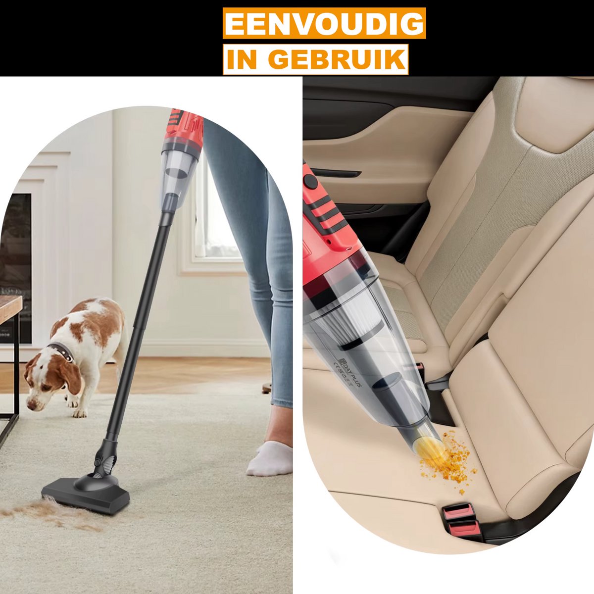 Draadloze Draadloze Handstofzuiger 2-in-1 Hoog Zuigkracht - afbeelding 2