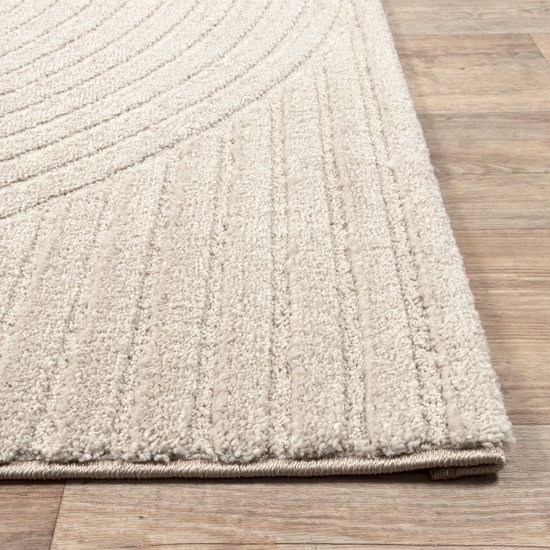le tapis Everest - tapis moderne à poils courts pour salon et chambre à coucher avec effet haut-bas, effet 3D, haute densité de poils et agréablement doux, Beige, 120 x 170