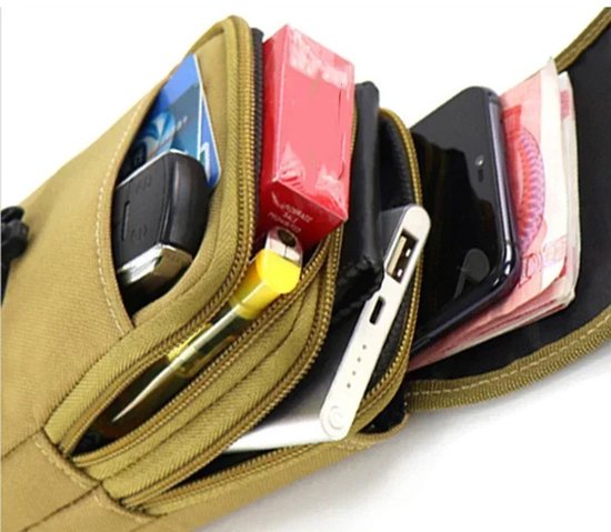 Sac banane Plein air en nylon Molle EDC pour homme, imperméable, double épaisseur, avec poche pour téléphone, idéal pour le camping, la chasse, la Marche et les Voyages.