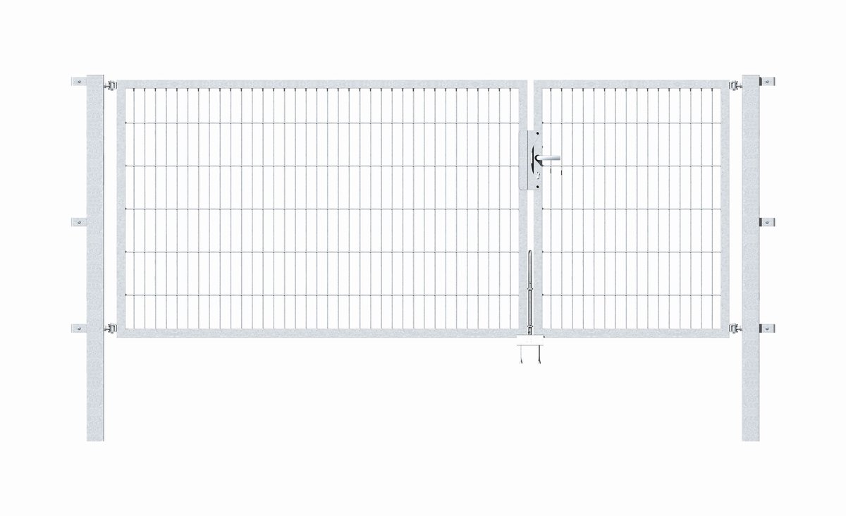 Alberts 646530 Dubbele poort Flexo met toebehoren, thermisch verzinkt, breedte 100 + 200 cm, hoogte 120 cm