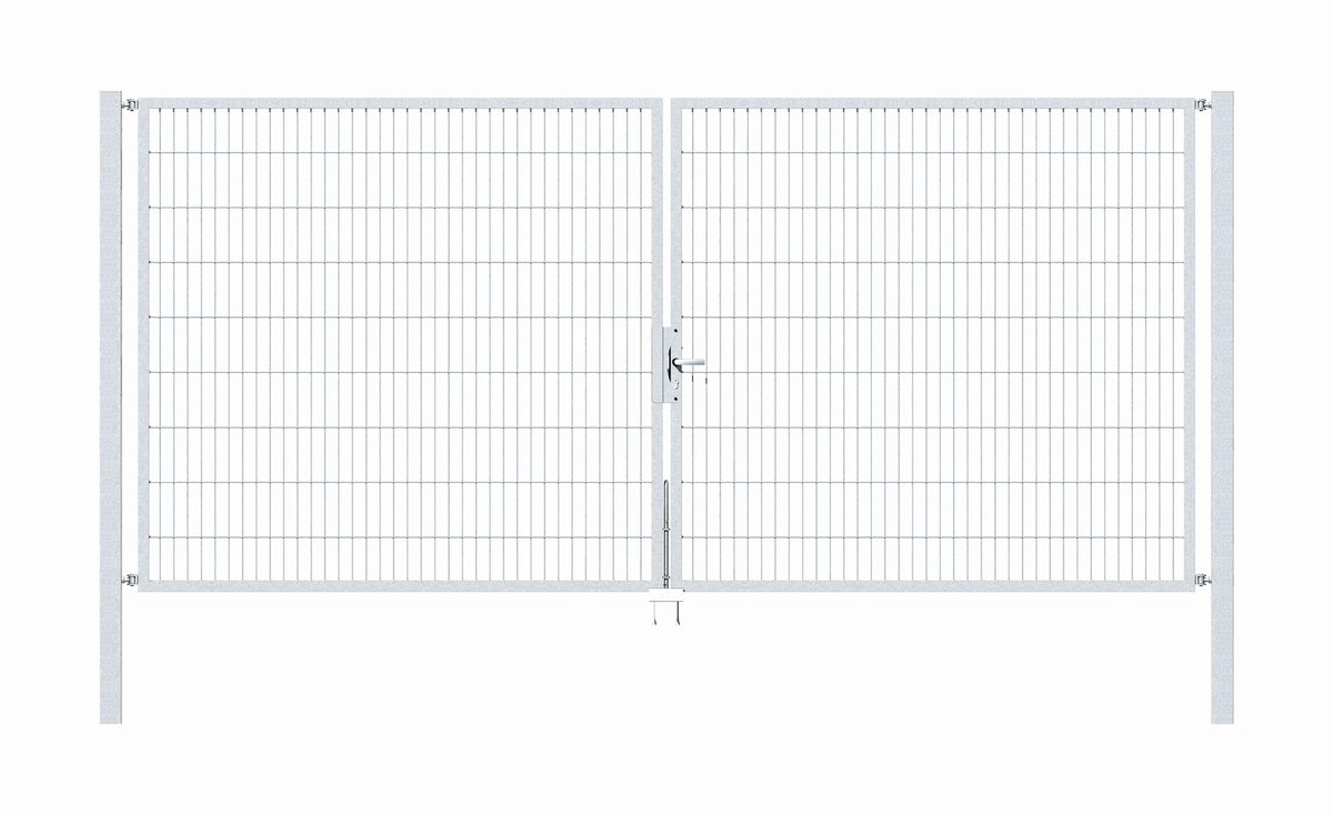 Alberts 649012 Dubbele poort Flexo met toebehoren, thermisch verzinkt, breedte 400 cm, hoogte 180 cm