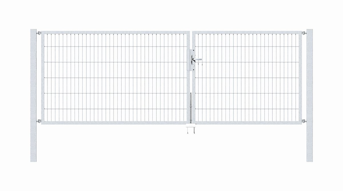 Alberts 647971 Dubbele poort Flexo met toebehoren, thermisch verzinkt, breedte 350 cm, hoogte 120 cm