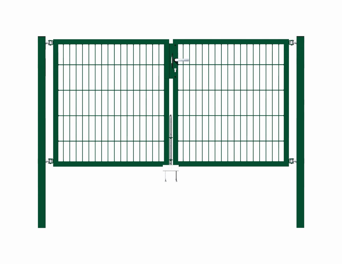 Alberts 648060 Dubbele poort Flexo met toebehoren, groen, breedte 200 cm, hoogte 100 cm