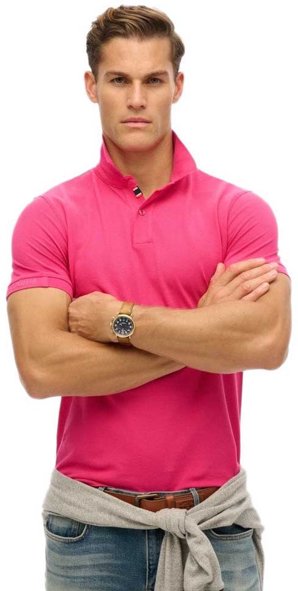 Superdry City Pique Korte Mouw Poloshirt L Man Roze
