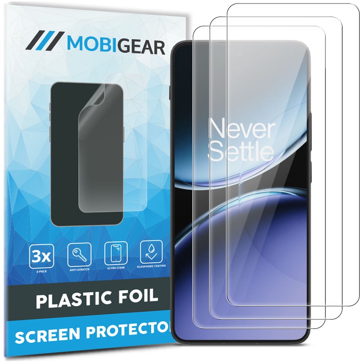 Mobigear Screenprotector geschikt voor OnePlus Nord 4 | Mobigear Screenprotector Folie - Case Friendly (3-Pack)