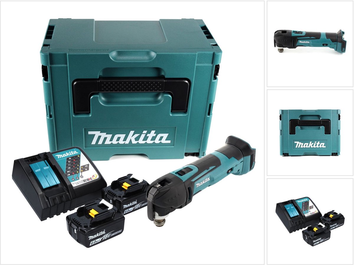 Makita DTM 51 RGJ accu-oscillator 18 V + 2x accu 6.0 Ah + lader + Makpac