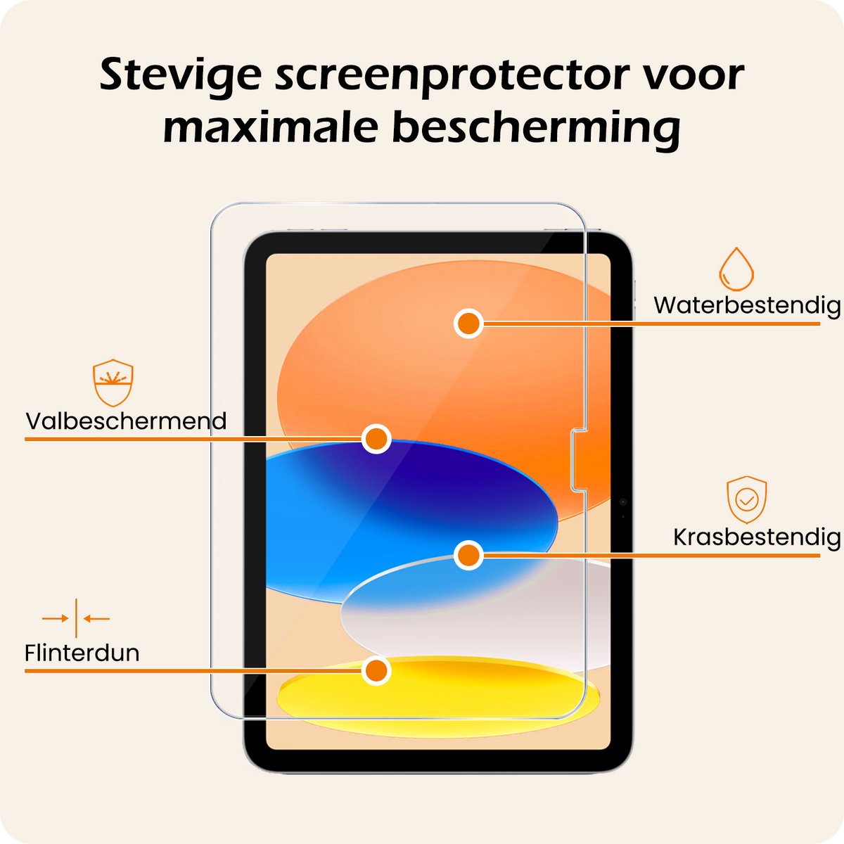 Nomfy gehard glas screenprotector voor Apple iPad A16 2025 11e generatie 11 inch, krasbestendig, helder - Afbeelding 5