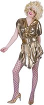 Funny Fashion - Glitter & Glamour Kostuum - Gouden Jaren 80 Discopasjes Jas - Vrouw - goud - Maat 36-38 - Carnavalskleding - Verkleedkleding