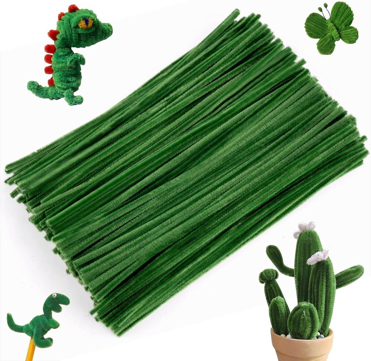 Lot De 200 Cure-Pipes Artisanaux 30cm - Chenille 6mm Quatre Couleurs Pour Créations DIY Et Décoration