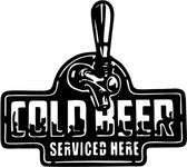 Bière fraîche servie ici - Décoration murale - Mancave - Bières - Décoration - Décoration murale en bois - Décoration de bar - Bois - Accessoires de bar - Décoration murale - 65x59cm - Cadeau homme