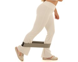 Dames Sportlegging – High Waist & Peach Buttocks Effect – Versa Flared Legging Squatproof & Shaping – Geribbelde Stof – Yoga, Fitness & Casual – DM Training (wit)