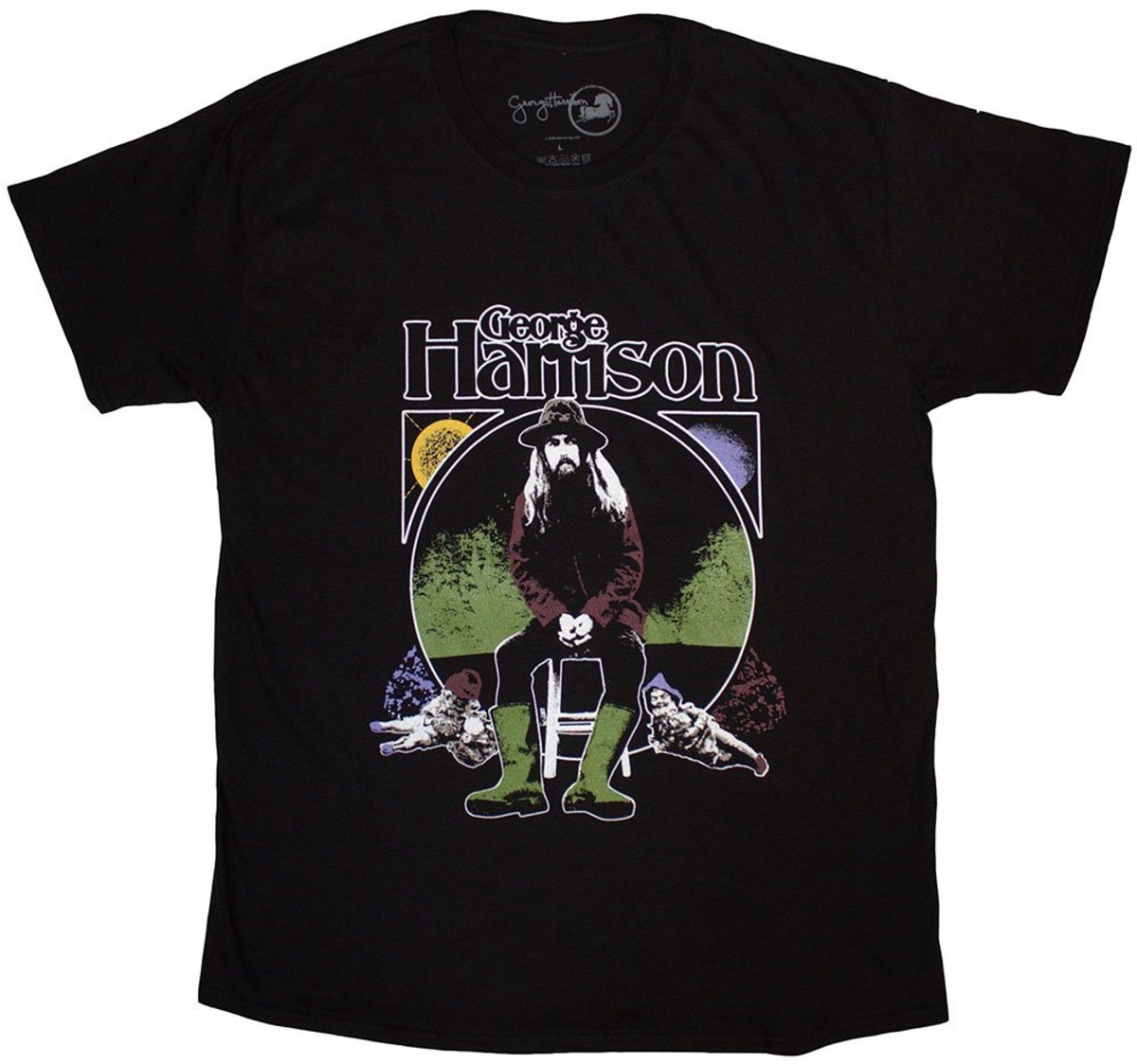George Harrison - Sun & Moon Heren T-shirt - S - Zwart