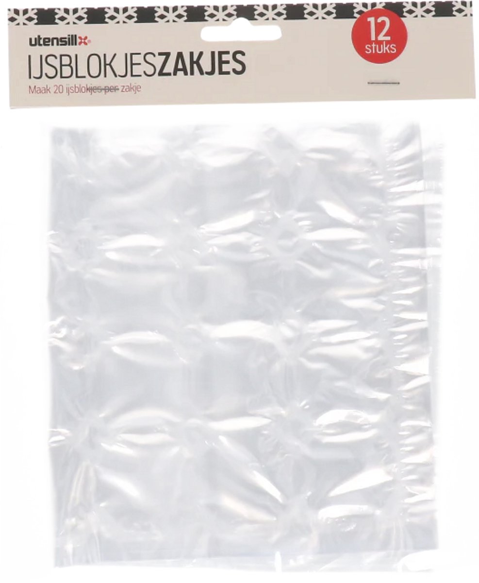 Ijsblokzakjes 12 stuks - 20 ijsblokjes per zakje