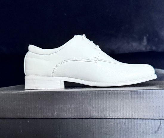 Chaussures garçon Goor blanc ivoire taille 32 - semelle intérieure 19,5 cm - chaussures à lacets soignées pour garçon d'honneur de communion